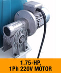 Close-up of 1.75-HP, 1Ph 220V motor on Variable Speed Ring Roll Bender For 2 Inch Tubing And 1.5 Inch Schedule 40 Pipe