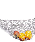 White Nylon Gear Hammock for Boats and Home Storage with fruit inside