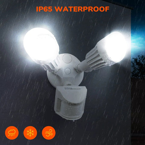 Led Outdoor Motion Sensor Flood Light With 180 Degree Detection And 65 Foot Range IP65 waterproof in rain