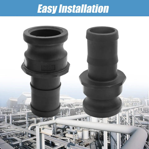 Two Piece E-150 One And A Half Inch Camlock Coupling Kit with external camlock, polypropylene industrial fittings