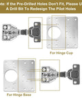 Diagram of 20-Piece Upgraded Cabinet Hinge Repair Plate Kit with stainless steel mounting plates and installation instructions.