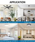 Image showing applications for 4 Inch Ceiling Fan Led Light Replacement 6000K Hella Bright Retrofit Kit in home settings.
