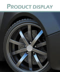 Close-up of a wheel featuring 4 Pack Wheel Center Hub Caps 2 1 In 54mm Snap On Plastic Rim Guards Shake Off Road Grime.