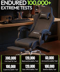 Ergonomic Gaming Chair With Massage Lumbar, Footrest, And 2D Linkage Armrests For Pro All Day Comfort, Supports Up To 330 Lbs, Black