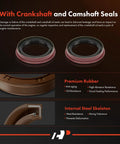 Crankshaft and camshaft seals with premium rubber and steel skeleton from beefed up engine timing belt kit for Ford Ranger and Mazda B-Series.