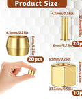 Gold brass compression fittings assortment kit with sleeves and nuts; 20pcs/10pcs sets for air, water, oil lines.