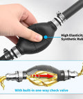 Hand squeezing Boat Fuel Line With Bulb Primer Pump For Outboard Motors, High Flow Hand Siphon with one-way valve, synthetic rubber material
