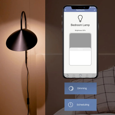 Energy Saving 60 Watt Equivalent WiFi Dimmable A19 LED Smart Light Bulb App Control No Hub Needed Works With Alexa Or Google Assistant 2700K Soft White Long Lasting 3 Pack shown with app interface for dimming and scheduling features.