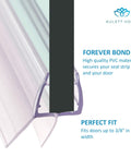 Keeps Your Shower Dry With Frameless Glass Door Seal Bottom Sweep For Three Eighths Inch Doors 36 Inch Length Drip Rail Stop Water Leaks Easy Install Durable Vinyl Seal Strip For A Leak Free Bathroom - close-up of seal profile