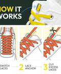 How it works for No Tie Elastic Shoelaces For Sneakers And Athletic Shoes Turn Any Pair Into Easy Slip On With Durable Black Laces And Patented Lace Anchors For A Secure Custom Fit For Adults And Kids.