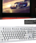Badass 104 Key Mechanical Gaming Keyboard For PC featuring slick white round keys and durable build.