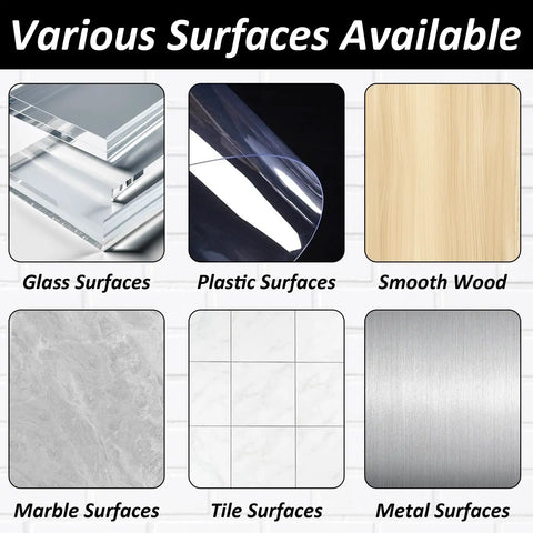 80 Transparent Tablecloth Clips Set With Double Sided Mounting Tape Dots for glass, plastic, wood, marble, tile, metal surfaces.