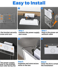 Installation guide for Slick Starlink Gen 3 Router Wall Mount with steps for setup and cable management in clear acrylic enclosure.