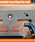 Close-up of Rivet Gun Kit With Four Heads And 100 Rivets for Metal Plastic and Leather showing interchangeable heads.