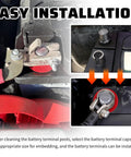 Set Of Four Car Battery Post Shims For Positive And Negative Terminals Repair Kit With Washers installed in a car battery