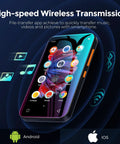 72GB WiFi MP3 Player With Bluetooth 4.0 Inch Full Touch Screen MP4 Player With Speaker, showing high-speed wireless transmission