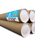 Heavy Duty 4 By 36 Mailing Tube With 3 Ply Spiral Construction Kraft Cardboard Poster Tube For Shipping And Storage Of Large Posters