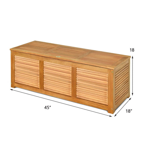 46 Gallon Acacia Wood Deck Box With Outdoor Storage Bench For Patio Cushions And Tools Built Like A Tank with teak oil finish