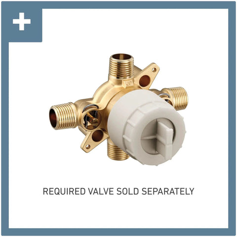 Valve for Brantford M-CORE 2 Series 1 Handle Tub And Shower Trim Kit Chrome Finish Pressure Balancing Compatibility