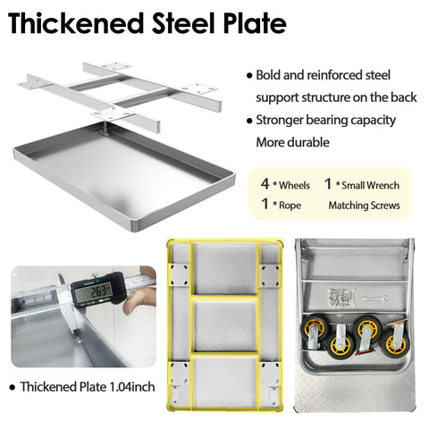 Heavy Duty Platform Truck With 2200 Lbs Capacity Foldable Moving Flatbed Cart thickened steel plate and components shown