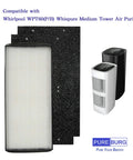 Replacement Filter Set For Whirlpool WPT60 Whispure Medium Air Purifier H13 True HEPA And Activated Carbon Pre Filters next to purifiers
