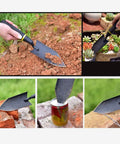 Heavy Duty Garden Spade Hand Shovel for Digging and Planting, multi-purpose trowel with steel build and rust-resistant finish in use