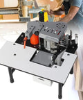 Portable Edge Bander For Woodworking, Lightweight Edge Banding Machine With Curve And Straight Edges on a workshop table