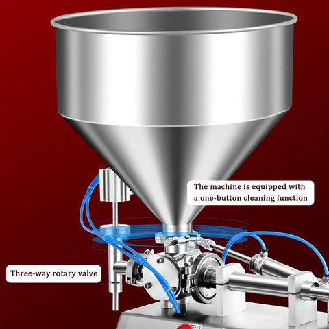 Kickin Performance Pneumatic Bottle Filler Machine With 40L Hopper, stainless steel cone hopper with three-way rotary valve.