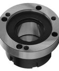Close-up of Heavy Duty ER50 Collet Chuck With 100Mm Diameter And Seven Holes For Lathe Milling CNC Machine Tool made from carbon steel.