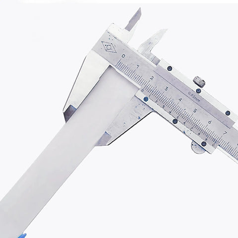 Caliper measuring PTFE Plumbers Tape Two Pack 0.5 Inch Wide Teflon Tape for Pipe Thread Sealing and Keeps Leaks at Bay