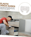Installer using Plastic Drawer Slide Kit Heavy Duty Rails With Latches For Cabinets And Dressers 12 Piece Replacement Set