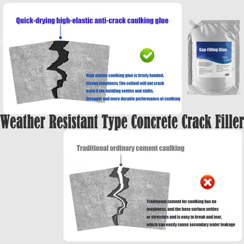 Fast Drying Crack Resistant Gap Filling Glue For Concrete Cracks Waterproof Repair Sealant Durable Caulking Glue comparison