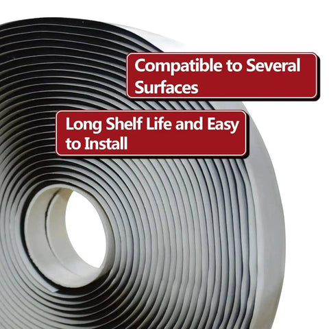 Heavy Duty White Butyl Tape 1 Inch By 33 Feet Built Tough Leakproof Sealant For RV Windows Glass Boats Roofs Pipes Patching EPDM Roof Waterproofing And Mobile Home Repairs roll view