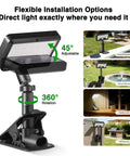 Flexible 360 adjustable Heavy Duty Solar Motion Lights Clip On For Fence Deck And Gutter 92 Led Security Spotlight.