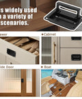 Recessed Pull Handle For Drawers Doors And Toolboxes Black Zinc Alloy 4.38 X 2.76 Inch installed in drawer, cabinet, door, and boat.