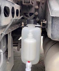 9L Portable Water Container With Built-In Faucet attached to truck for hygiene use by truckers and outdoor adventurers