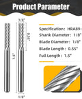 Pro Grade Tungsten Carbide Cutter For Die Grinder Kit High Performance Rotary Carving Bit 1 Eighth Inch Shank Metal Wood Ceramic Copper Tube Cutting Durable Grinding Tool 2 Pieces showing size specifications and close-up view