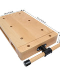 Woodworking Bench Vise Beech Wood Construction For Workbench With Four Bench Dogs And Two Clips Kit Built Tough showcasing dimensions