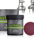 Heavy Multi Surface Scratch Remover With Applicator Pad For Wood Leather Metal Stone High Gloss Polish, Ultracut polishing compound and pads.