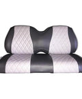Universal Fit Golf Cart Seat Cover For Front And Rear Seats, Waterproof Diamond Stitching Replacement, black and white view
