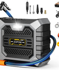 Portable Tire Inflator With Digital Pressure Gauge 12V DC Air Compressor For Car Tires Bikes And Motorcycles Fast Inflation Up To 150 PSI Compact Travel Pump with nozzles
