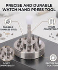 9 Sizes Stainless Steel Watch Hand Press Tool With Non Slip Handle And Stable Base Platform for repair work detail view