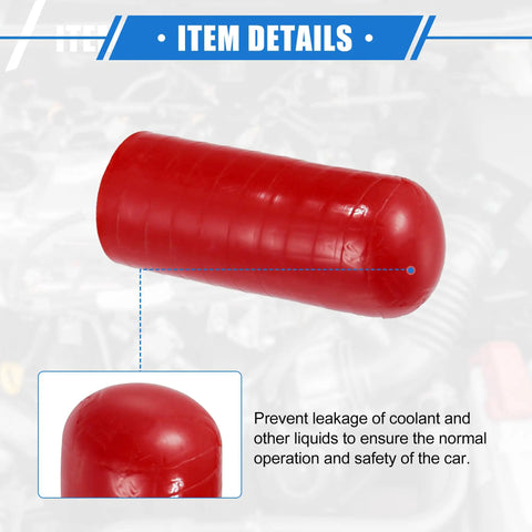 Reinforced Silicone Coolant Cap Kit Universal Fit for Cars and SUVs and Trucks red cap close-up view with detailed texture