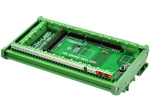 DIN Rail Mount Screw Terminal Block Adapter Module For Arduino Mega 2560 R3, 3.81mm Pitch, FR-4 Fiberglass PCB