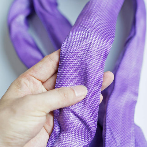 Beefy Heavy Duty Round Slings For Aerial Lyra Hoop Rig And Aerial Silks Polyester Spanset Lifting Sling 5300 Lb Vertical Capacity 4240 Lb Choker 10600 Lb Basket Purple 3 Ft close-up