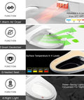 Top Shelf Electric Bidet Toilet Seat With Heated Elongated Lid Smart Led Display Self Cleaning Nozzle Slow Close Toddler Training Seat Heavy Duty Dream Home Upgrade features warm air dryer and smart deodorizer functions.