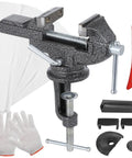 Golf Grip Vise Clamp Kit With 360 Degree Rotating Shaft Puller Pro Grade All In One Regripping Set With Double Sided Tapes