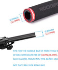 Premium Foam Lock On Bike Grips For Mountain Biking And More 22.2mm close-up with handlebar fit illustration