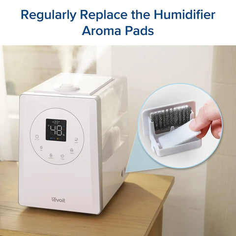 16 Pack Humidifier Aroma Pads Replacement For LV600S LV600HH Classic300S OasisMist450S, pad being replaced in humidifier