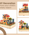 Hands On Smart Farm STEM Kit With ESP32 For Kids 12 And Up, Compatible With Arduino And Scratch, Auto Watering System, Pet Feeder, Solar Windmill, DIY Coding Project Gift For Teens And Adults wooden model farm with windmill and feeder